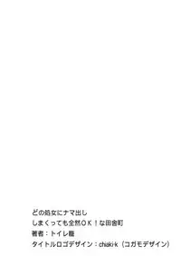 [トイレ籠] どの処女にナマ出ししまくっても全然OK！な田舎町 [DL版]