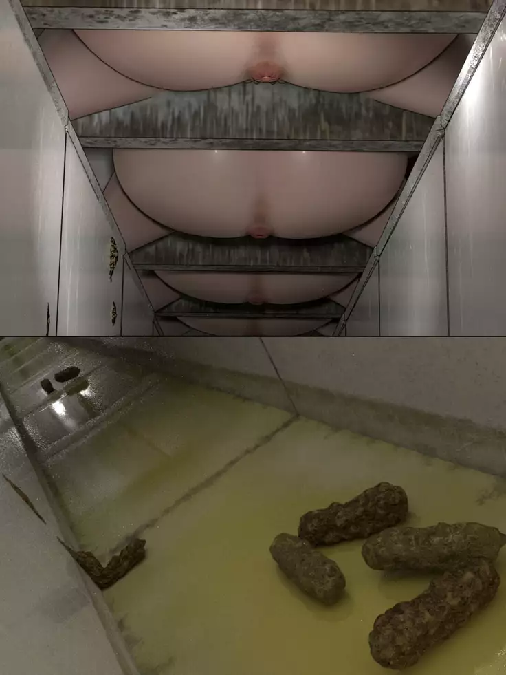 溝トイレを真下から【学校編】